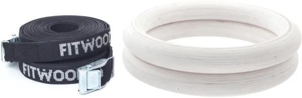 FitWood ULPU Gymnastikringar 28mm - Glazing-yta / Svart Rem